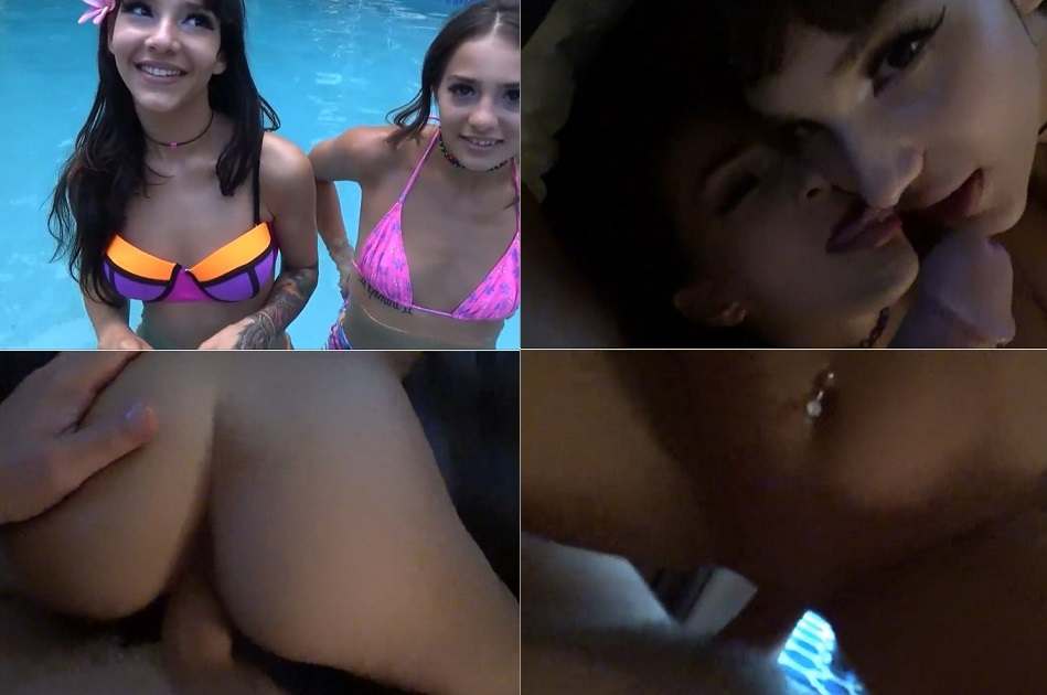 Sofie Reyez, Kitty Carrera - Brother and Two Sister`s Alon after pool HD mp4 [720p/clips4sale.com/2018] 5