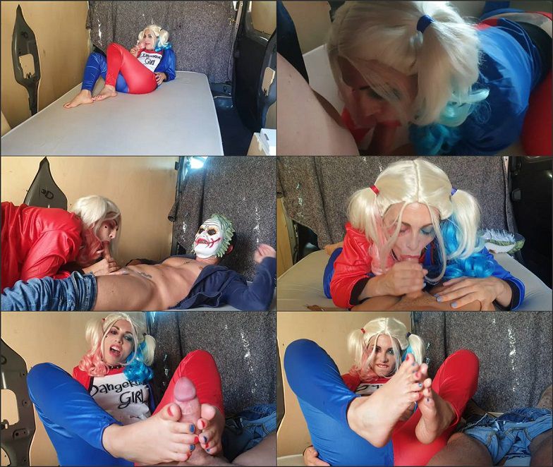 Harley Quinn makes a Footjob to the Joker