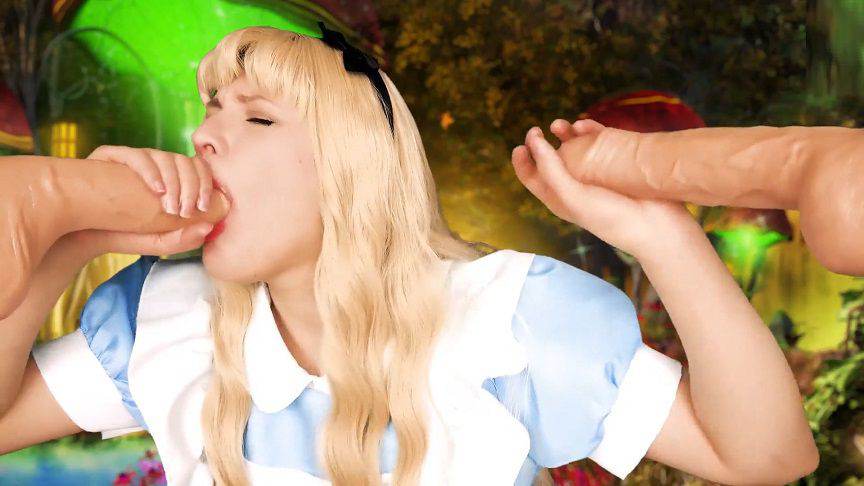 Cosplay Bukkake Porn - Veronica Chaos - Alice Messy Double Blowjob FullHD 7