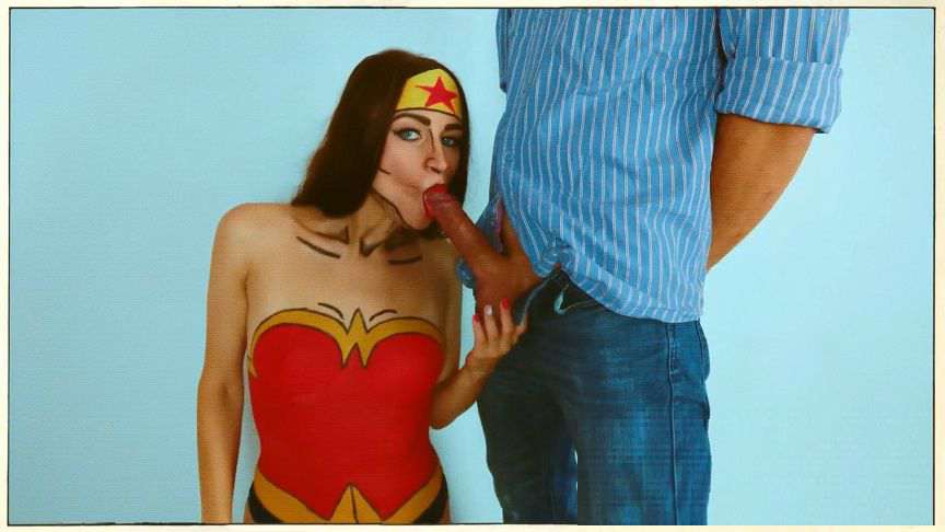 Zefirka_white - Wonder Woman sucks dick - Cosplay Comics Blowjob 1080p 5