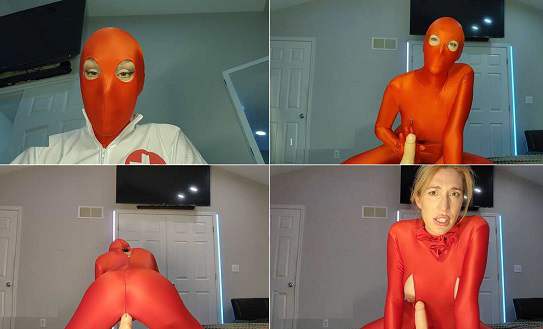 Mommys Red Zentai Seduction – Lina Blackly 1080p