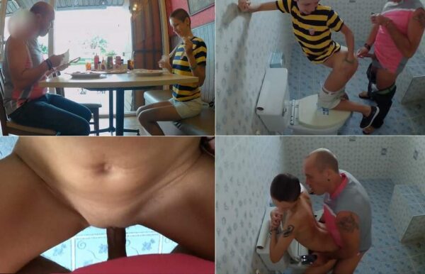 Family Porn in Cafe - Father fuck short hair Daughter in public Toilet HD mp4 [720p/aincest.com/2018] 2