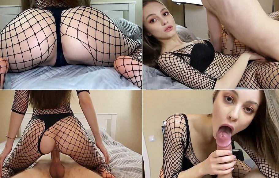 Sister put on fishnet and was fucked instantly