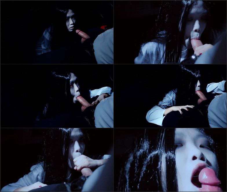 Permalink to Horror Porn ZentaiFantasy - Kayako from the Grudge milks a coc...